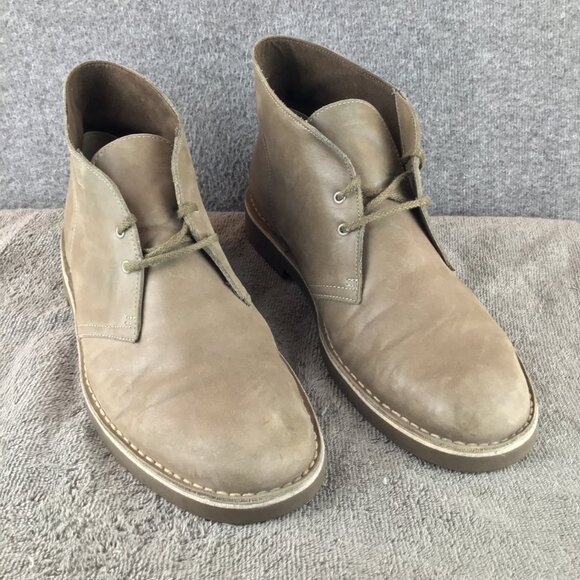 Clarks Bushacre Desert Distressed Chukka Boots Mens Sz 12M Greige - Picture 2 of 11